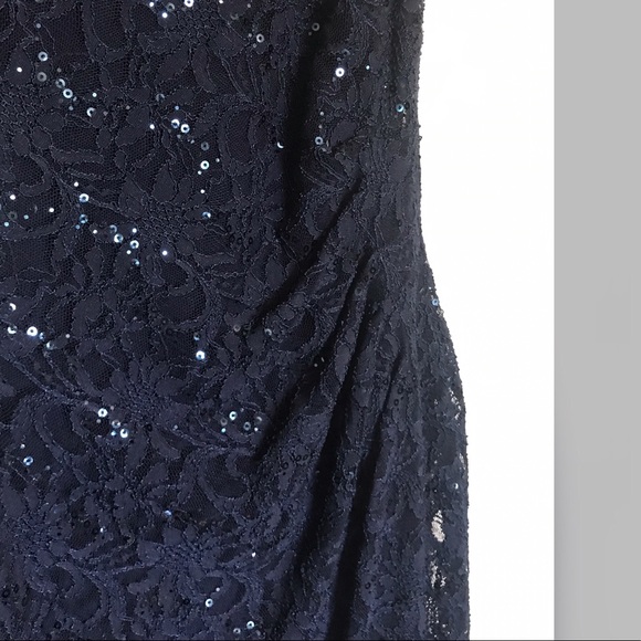 Ralph Lauren Navy blue sequin and lace dress - Picture 4 of 8